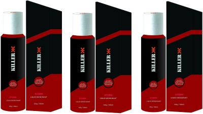 KILLER Storm Liquid Deodorant 150ML Each (Pack of 3) Deodorant Spray  -  For Men & Women(450 ml, Pack of 3)