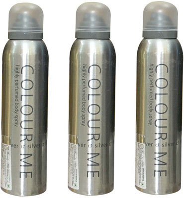 

colour me SILVER ( PACK OF 3) Perfume Body Spray - For Women(150 ml, Pack of 3)