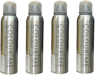 

colour me SILVER ( PACK OF 4) Perfume Body Spray - For Women(150 ml, Pack of 4)