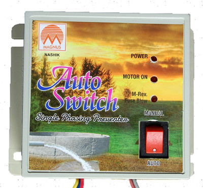 Magnus Three Phase auto switch / Single phase preventer Preset Electronic Timer Switch(White)