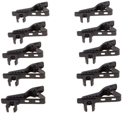 

Anytech 10 ocs Microphone Tie Clip Collar Clip Holder 5mm for Meeting Interview Mic Clip(Black)