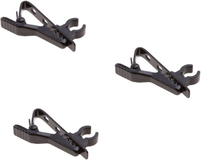 

Anytech Pack of 3 Collar Durable Cuff Clip Holder Hook Loop Mic Clip(Black)