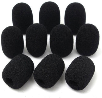 

Anytech 10 pcs Collar Clip Windscreen Sponge Foam Shield Guard Microphone Mic Cover Microphone sponge(Black)