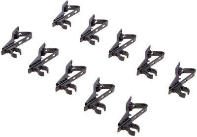

Anytech 10 Pack Mini Lavalier Microphone Clip Safe Hold Shock Secure Lapel Mic Clamp Mic Clip(Black)