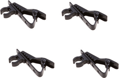 

Anytech Pack of 4 Microphone Tie Clip Collar Clip Holder Mic Clip(Black)
