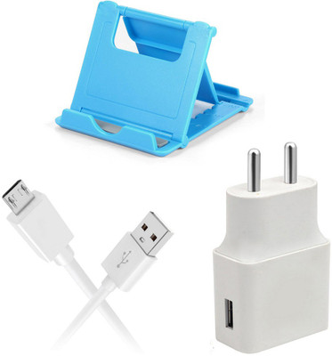 DAKRON Wall Charger Accessory Combo for Realme U1(White)