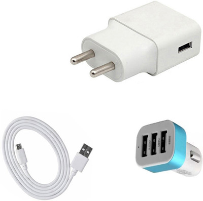 DAKRON Wall Charger Accessory Combo for Realme U1(White)