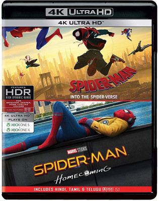 

Spider-Man 2 Movies Collection - Spider-Man: Into the Spider-Verse + Spider-Man: Homecoming (4K UHD) (2-Disc)(4K(UHD) Blu-ray English)