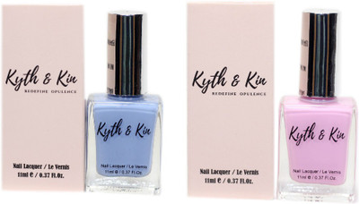 

Kyth & kin Gel Effect Nail Lacquer Combo-01 Baby Blue & Sugar Candy(Pack of 2)