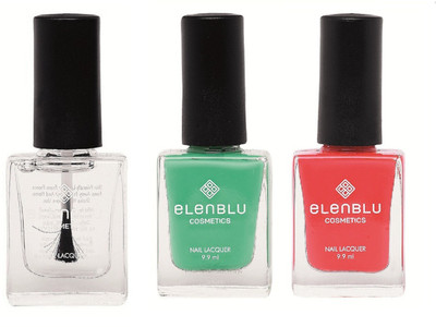 

Elenblu Mirror Glaze Top - Top Coats Nail Polish & Set of 2 - Allure & California Coral (9.9ml Each) Matte Nail Polish(Pack of 3)