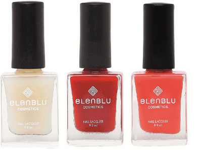

Elenblu White Water Top - Top Coats Nail Polish & Set of 2 - Mulberry Red & Taffeta (9.9ml Each) Pastels Nail Polish(Pack of 3)