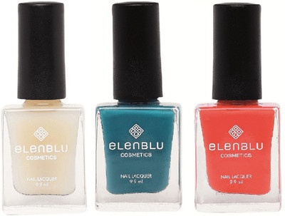 

Elenblu White Water Top - Top Coats Nail Polish & Set of 2 - Sapphire & Taffeta (9.9ml Each) Pastels Nail Polish(Pack of 3)