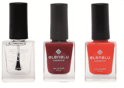 

Elenblu Mirror Glaze Top - Top Coats Nail Polish & Set of 2 - Inflamed Rose & Salmon Rust (9.9ml Each) Matte Nail Polish(Pack of 3)