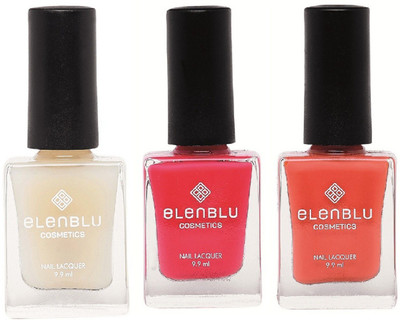 

Elenblu White Water Top - Top Coats Nail Polish & Set of 2 - Velvet Plum & Naked Flush (9.9ml Each) Pastels Nail Polish(Pack of 3)