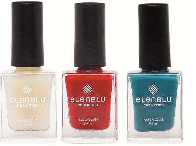 

Elenblu White Water Top - Top Coats Nail Polish & Set of 2 - Mulberry Red & Sapphire (9.9ml Each) Pastels Nail Polish(Pack of 3)