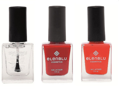 

Elenblu Mirror Glaze Top - Top Coats Nail Polish & Set of 2 - Rose Garden & Salmon Rust (9.9ml Each) Matte Nail Polish(Pack of 3)