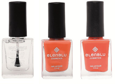 

Elenblu Mirror Glaze Top - Top Coats Nail Polish & Set of 2 - Rustic Decay & Roseate Blush (9.9ml Each) Matte Nail Polish(Pack of 3)
