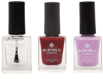 

Elenblu Mirror Glaze Top - Top Coats Nail Polish & Set of 2 - Inflamed Rose & Princess Rule (9.9ml Each) Matte Nail Polish(Pack of 3)