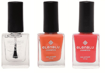 

Elenblu Mirror Glaze Top - Top Coats Nail Polish & Set of 2 - Rustic Decay & California Coral (9.9ml Each) Matte Nail Polish(Pack of 3)