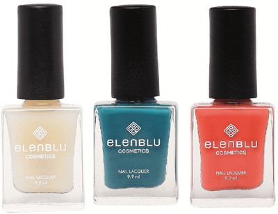 

Elenblu White Water Top - Top Coats Nail Polish & Set of 2 - Sapphire & Naked Flush (9.9ml Each) Pastels Nail Polish(Pack of 3)