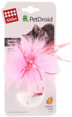 

GiGwi Feather Cat Toy w/Natural Feather, Sound Module Silk Plush Toy For Cat
