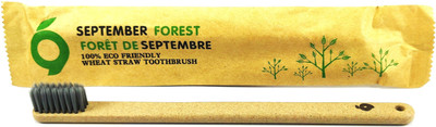 

September Forest 100% biodegradable Charcoal wheat Soft Toothbrush(Pack of 2)
