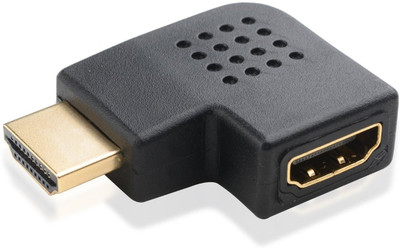 

GVAAS TV-out Cable 90 DEGREE HDMI Right Angle Adapter Port Saver (Male to Female) Vertical Flat Left Coupler Converter Adapter For HDTV(Black, For TV)