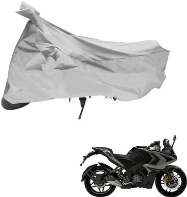 AutoRetail Two Wheeler Cover for Bajaj(Pulsar RS 200, Silver)