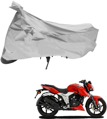 AutoRetail Two Wheeler Cover for TVS(Apache, Silver)