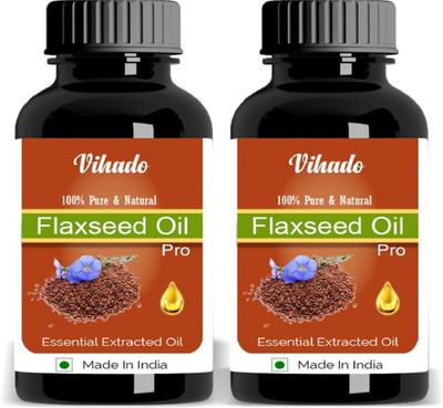 

Vihado Organic Flaxseed oil and Avocado oil - Natural & Undiluted of 25 ml Pack of 2 (50 ML)(25 ml)