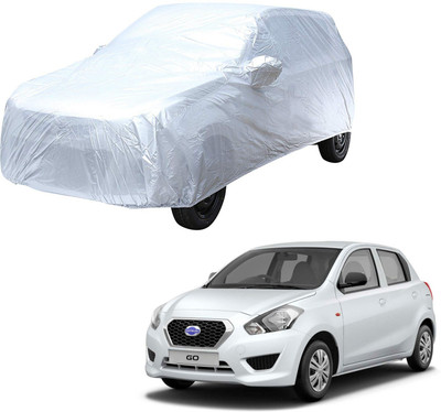 AutoRetail Car Cover For Datsun Go (With Mirror Pockets)(Silver)