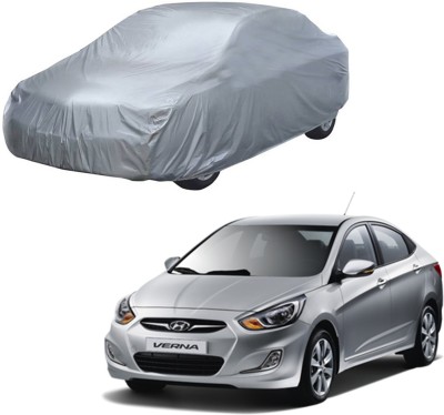 AutoRetail Car Cover For Hyundai Fluidic Verna (Without Mirror Pockets)(Silver)