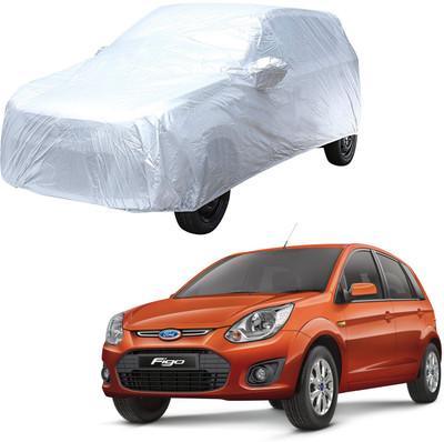 AutoRetail Car Cover For Ford Figo (With Mirror Pockets)(Silver)