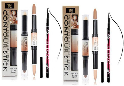 

TRS Highlighter Stick 2 Pcs And Black Kajal 2Pcs(Set of 4)