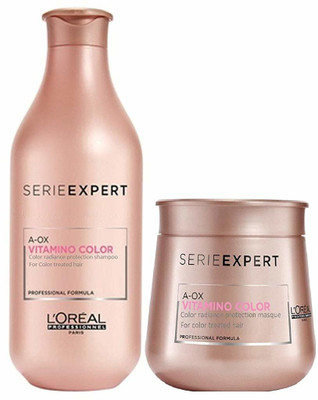 

L'Oreal Professionnel Serie Expert A-Ox Vitamino Color Shampoo 300ml with Masque 250 ml(Set of 2)
