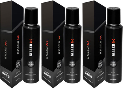 

Killer Wave Liquid Deodorant 150ML Each (Pack of 3) Perfume Body Spray - For Men & Women (450 ml, Pack of 3) Body Spray - For Men & Women(150 ml, Pack of 3)
