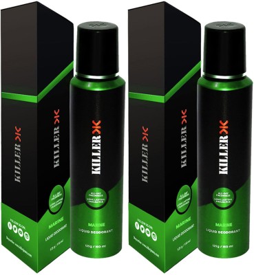 KILLER Marine Liquid Deodorant 150ML Each (Pack of 2) Perfume Body Spray - For Men & Women (300 ml, Pack of 2) Deodorant Spray  -  For Men & Women(150 ml, Pack of 2)