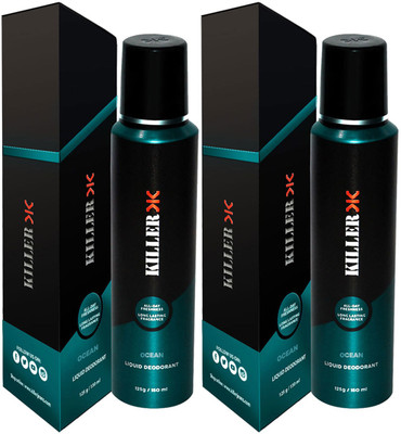KILLER Ocean Liquid Deodorant 150ML Each (Pack of 2) Perfume Body Spray - For Men & Women (300 ml, Pack of 2) Deodorant Spray  -  For Men & Women(150 ml, Pack of 2)