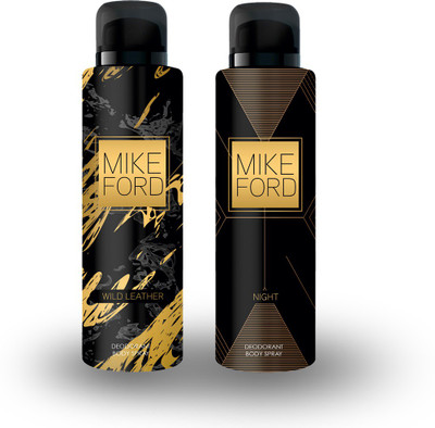

MIKE FORD Wild Leather & Night DUAL PACK DEODORANT OFFER 150 ML Deodorant Spray - For Men & Women(150 ml, Pack of 2)
