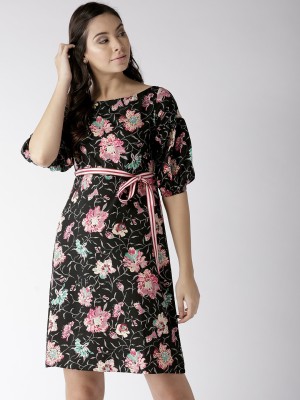 Style Quotient Women Shift Black, Pink Dress