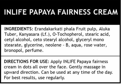 Inlife Natural Papaya Skin Lightening and Revitalizing Fairness Cream, 100g (2 Pack)(200 g)