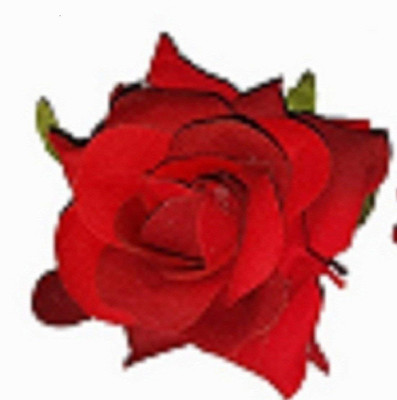 oberlo Red Rose Floral Metal Hair Clip with stones Hair Clip (Red) Hair Clip(Red)