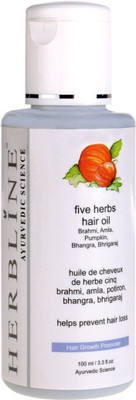 

Herbline Five Herbs Hair Oil (Brahmi, Amla, Pumpkin, Bhangra, Bhringaraj) Hair Oil(200 ml)