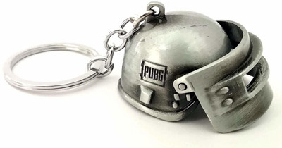 SN RACERS PlayerUnknown's Battlegrounds PUBG Helmet Metal Keychain (Greyish Silver) Key Chain