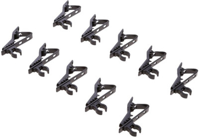 

Adhbhud 10 pcs Microphone Tie Clip Collar Clip Holder 5mm for Meeting Interview Mic Clip(Black)