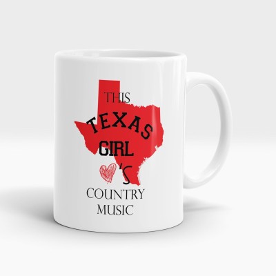 LASTWAVE This Texas Girl Loves Country Music Coffee Ceramic Coffee Mug(325 ml)