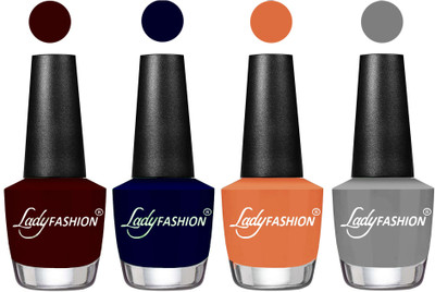 

Lady Fashion UV Soak Off Nail Growth Gel Nail Polish Maroon, Blue, Wintage Nude, Grey(Pack of 4)