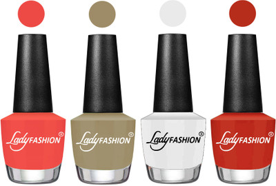 

Lady Fashion UV Soak Off Nail Growth Gel Nail Polish Pumpkin, Nude Flair, White, Amber(Pack of 4)
