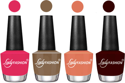 

Lady Fashion UV Soak Off Nail Growth Gel Nail Polish Strawberry, Brown Beige, Coral, Plum(Pack of 4)
