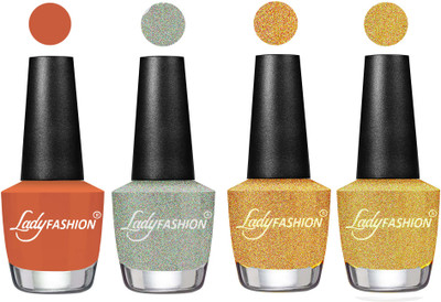 

Lady Fashion UV Soak Off Nail Growth Gel Nail Polish Almond, Silver, Golden, Chrome(Pack of 4)